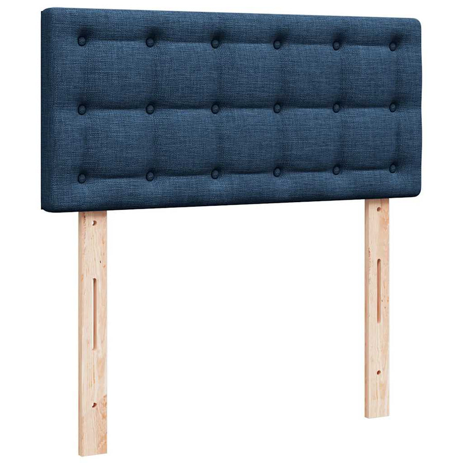 Ottoman bed met matras en LED's 90x200 cm stof blauw