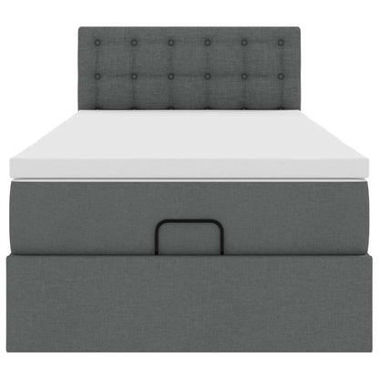 Ottoman bed met matras en LED's 100x200cm stof donkergrijs