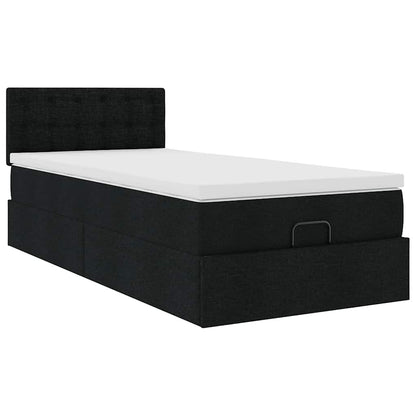 Ottoman bed met matras en LED's 100x200 cm stof zwart