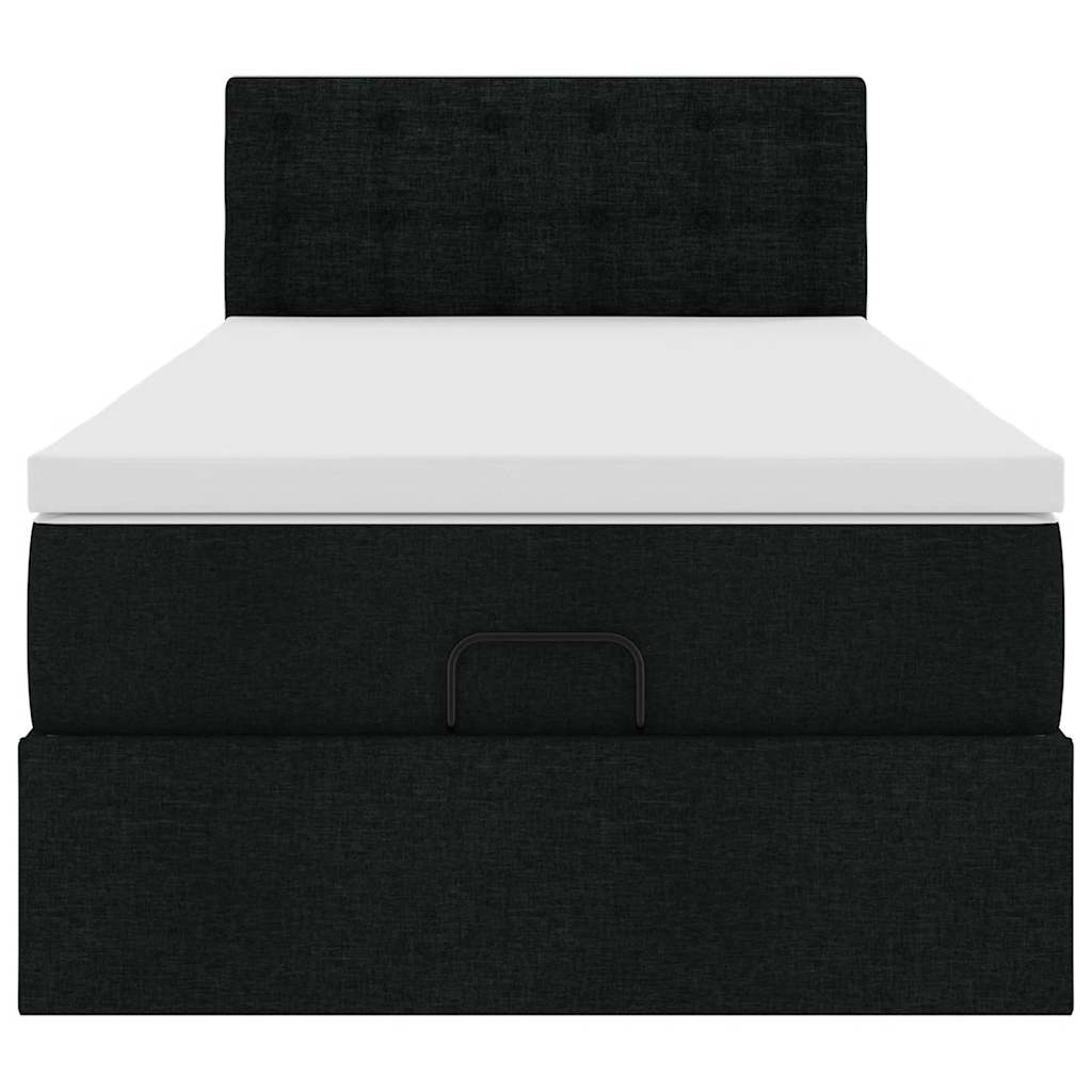 Ottoman bed met matras en LED's 100x200 cm stof zwart