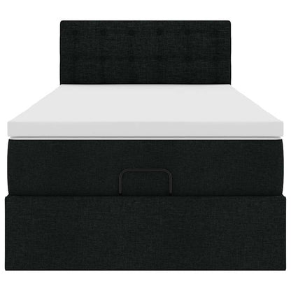 Ottoman bed met matras en LED's 100x200 cm stof zwart