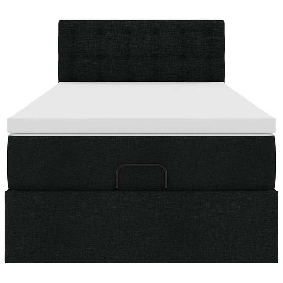 Ottoman bed met matras en LED's 100x200 cm stof zwart