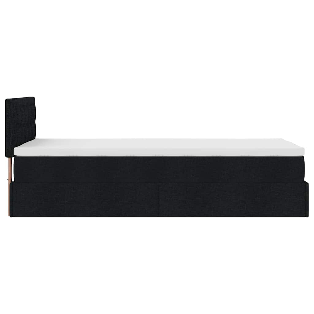 Ottoman bed met matras en LED's 100x200 cm stof zwart