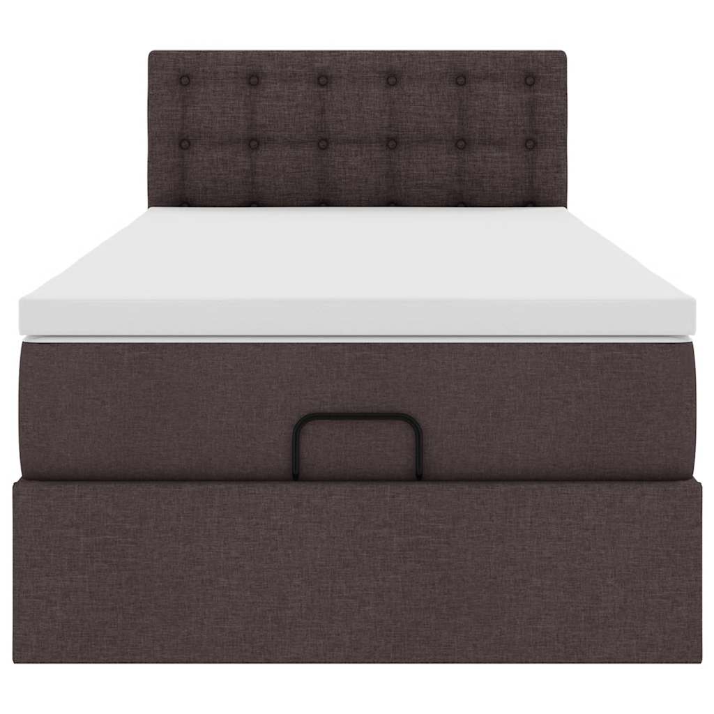 Ottoman bed met matras en LED's 100x200 cm stof donkerbruin