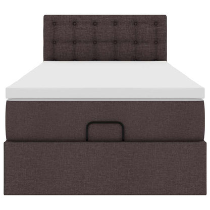 Ottoman bed met matras en LED's 100x200 cm stof donkerbruin