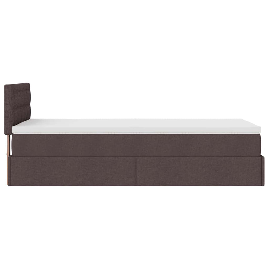 Ottoman bed met matras en LED's 100x200 cm stof donkerbruin