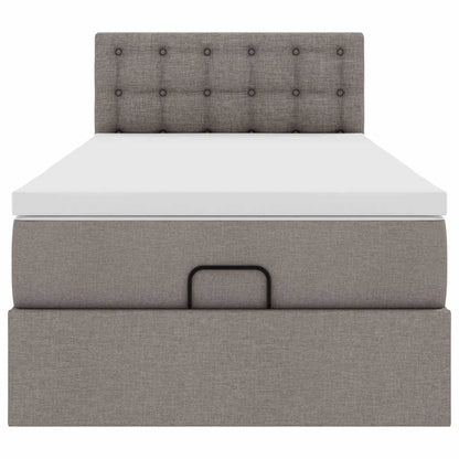 Ottoman bed met matras en LED's 100x200 cm stof taupe