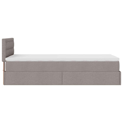 Ottoman bed met matras en LED's 100x200 cm stof taupe