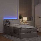 Ottomaans bed met matras 100x200 cm stof taupe