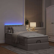 Ottomaans bed met matras 100x200 cm stof taupe