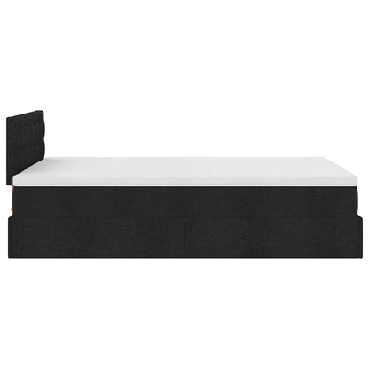 Ottoman bed met matras en LED's 120x190 cm stof zwart