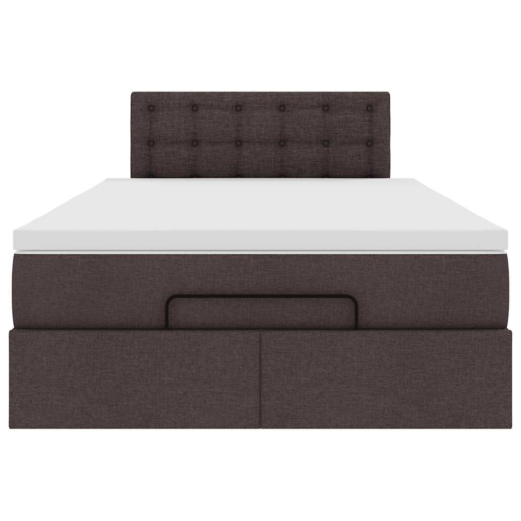 Ottoman bed met matras en LED's 120x190 cm stof donkerbruin