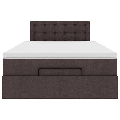 Ottoman bed met matras en LED's 120x190 cm stof donkerbruin