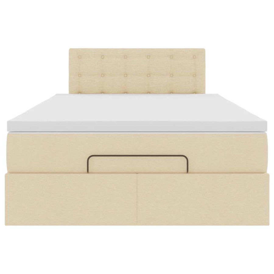 Ottoman bed met matras en LED's 120x190cm stof crèmekleurig