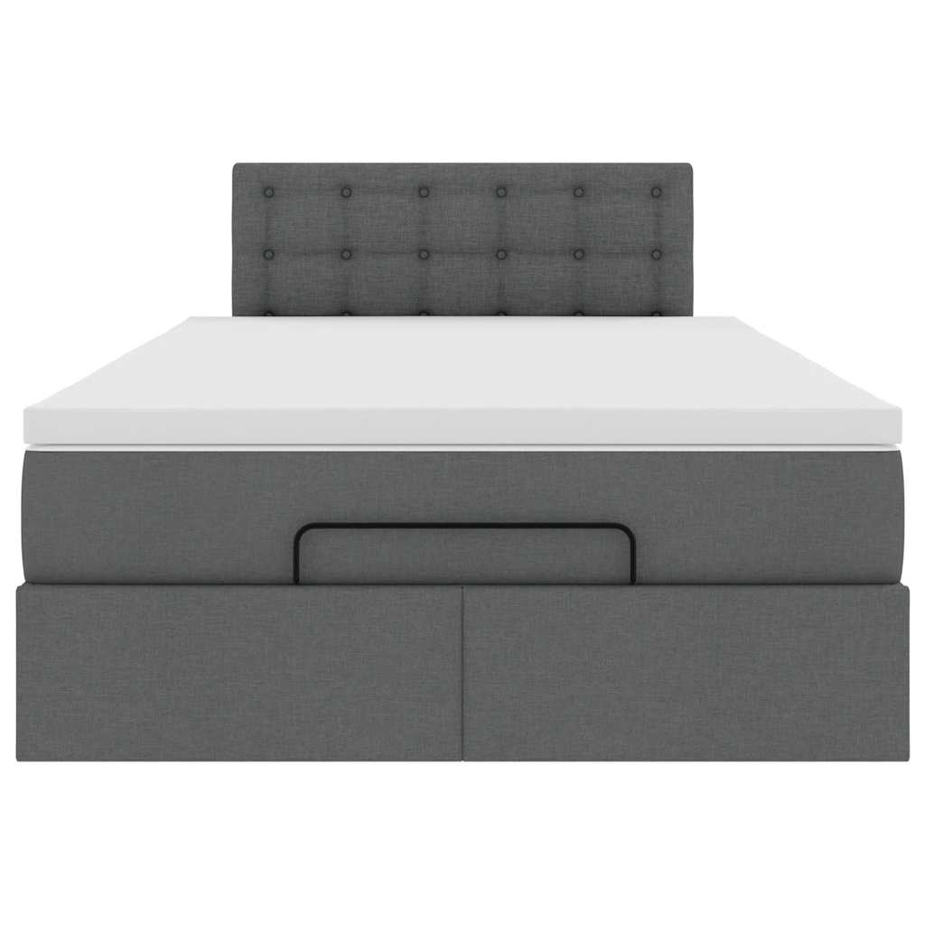 Ottoman bed met matras en LED's 120x200 cm stof donkergrijs