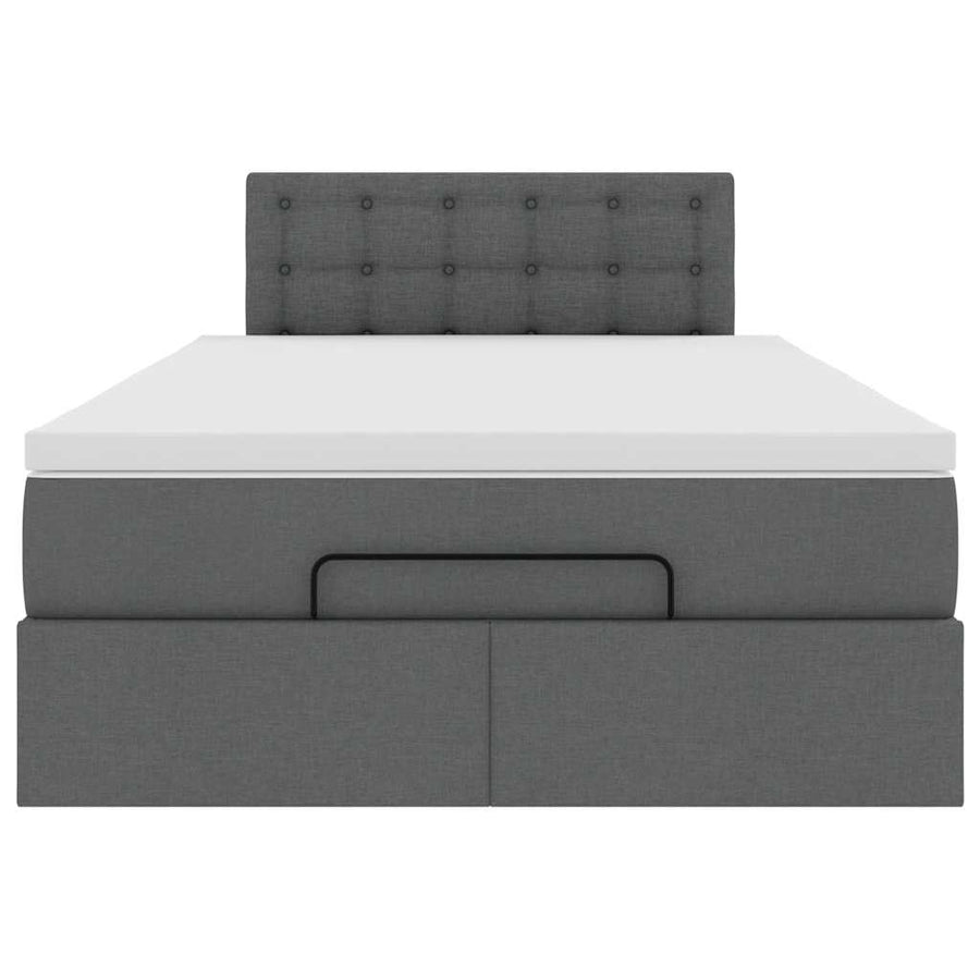 Ottoman bed met matras en LED's 120x200 cm stof donkergrijs
