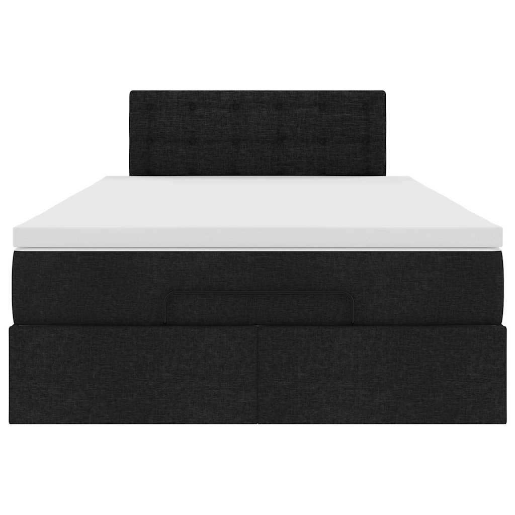 Ottoman bed met matras en LED's 120x200 cm stof zwart