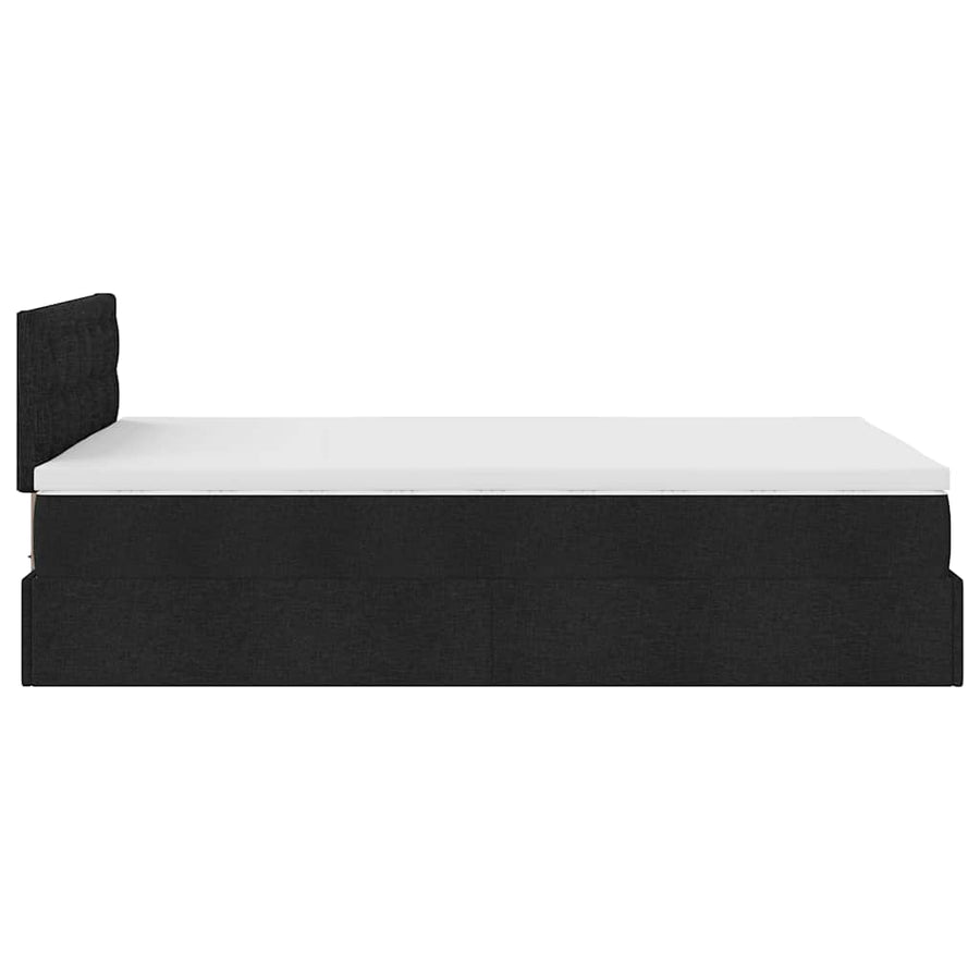 Ottoman bed met matras en LED's 120x200 cm stof zwart