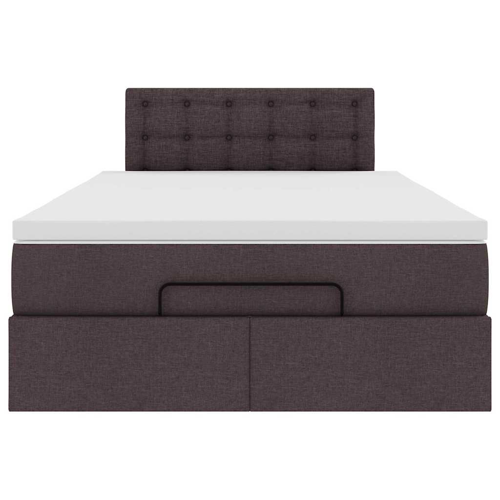 Ottoman bed met matras en LED's 120x200 cm stof donkerbruin