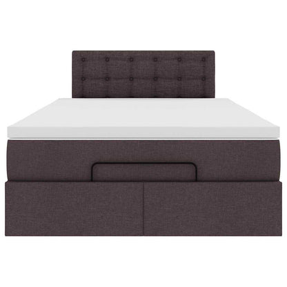 Ottoman bed met matras en LED's 120x200 cm stof donkerbruin