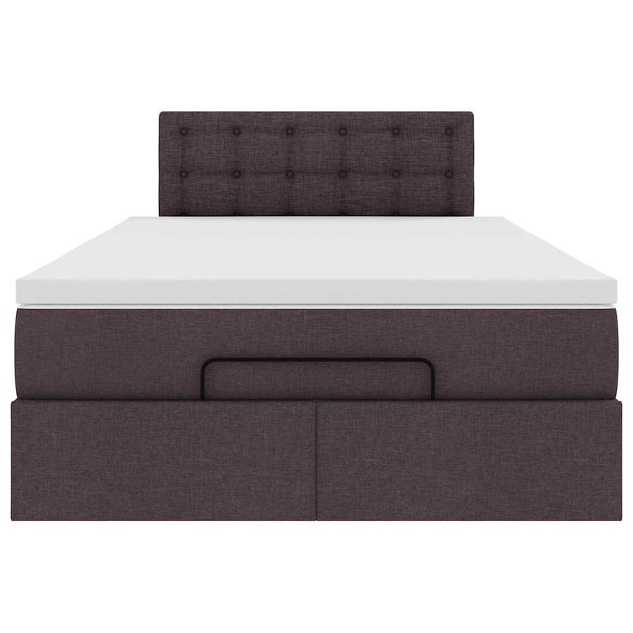 Ottoman bed met matras en LED's 120x200 cm stof donkerbruin