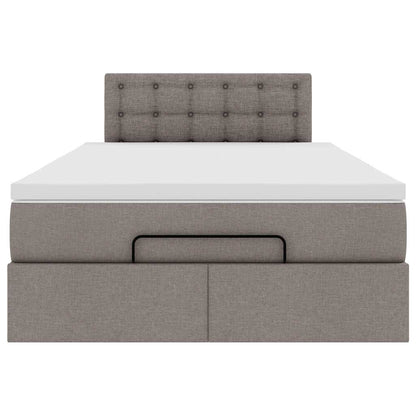 Ottoman bed met matras en LED's 120x200cm stof taupe