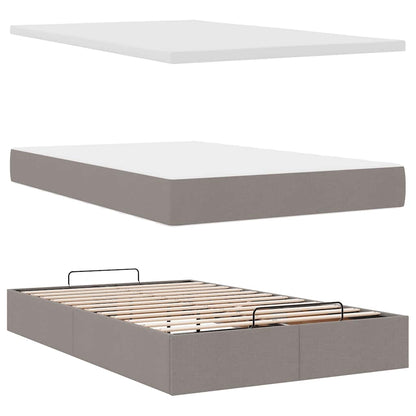 Ottoman bed met matras en LED's 120x200cm stof taupe