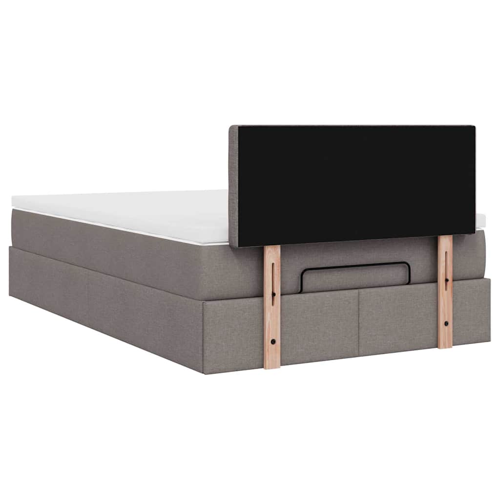 Ottoman bed met matras en LED's 120x200cm stof taupe