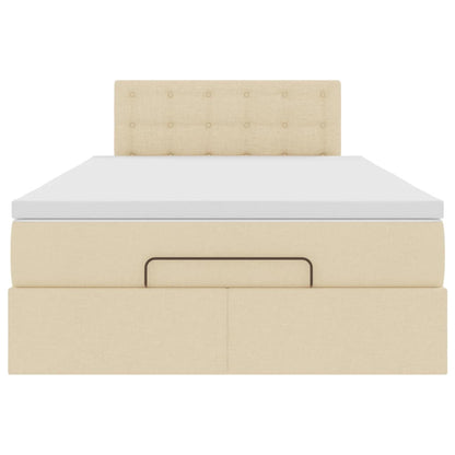 Ottoman bed met matras en LED's 120x200cm stof crèmekleurig