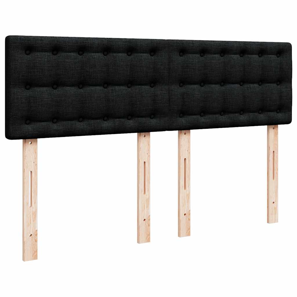 Bed poef met matras en LED's stof 140x190 cm zwart
