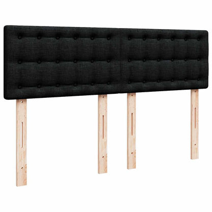 Bed poef met matras en LED's stof 140x190 cm zwart