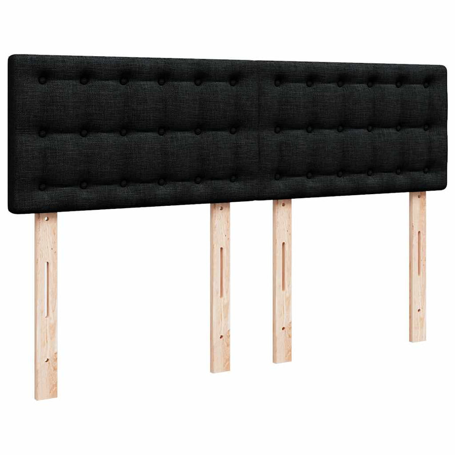 Bed poef met matras en LED's stof 140x190 cm zwart