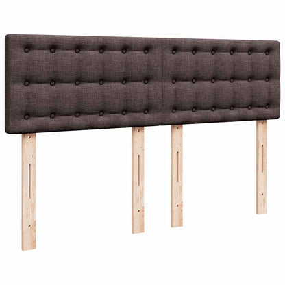 Bed poef met matras en LED's 140x190 cm stof donkerbruin