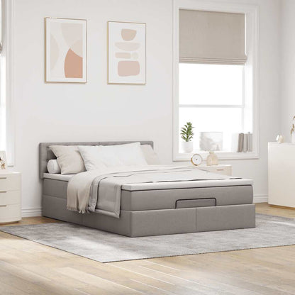 Bed Poef Met Matras En Led's Stof 140 x 190 cm Taupe