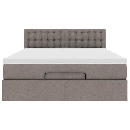 Bed Poef Met Matras En Led's Stof 140 x 190 cm Taupe