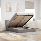 Bedframe met matras en topmatras 140x190 cm stof taupe