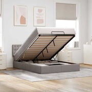 Bedframe met matras en topmatras 140x190 cm stof taupe