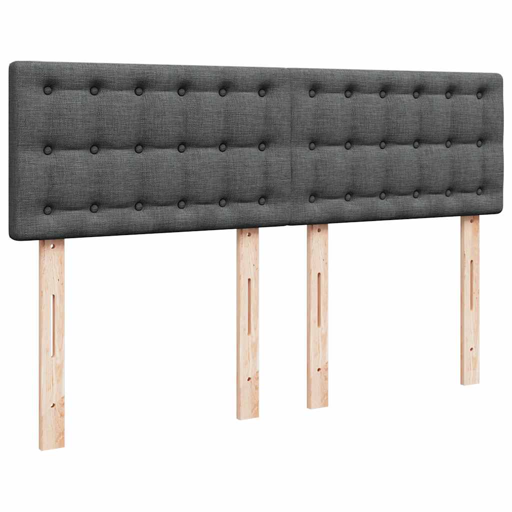 Ottoman bed met matras en LED's 140x200 cm stof donkergrijs
