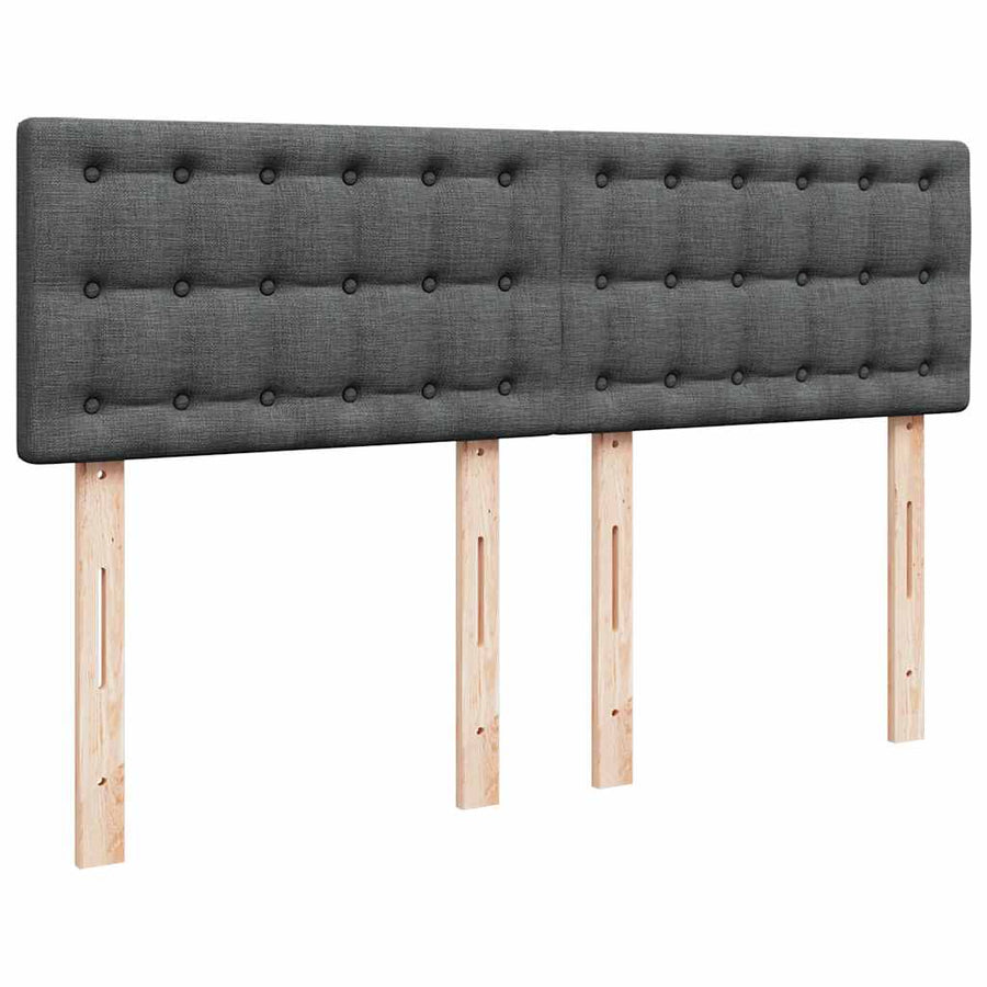 Ottoman bed met matras en LED's 140x200 cm stof donkergrijs