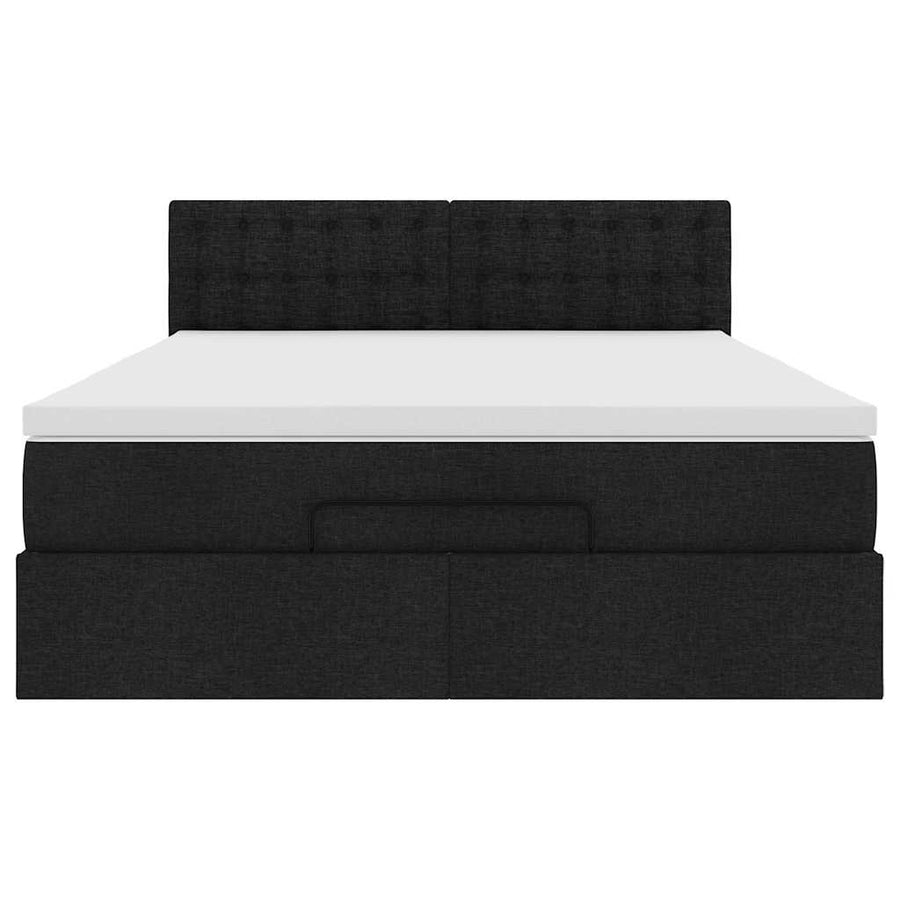 Ottoman bed met matras en LED's 140x200 cm stof zwart