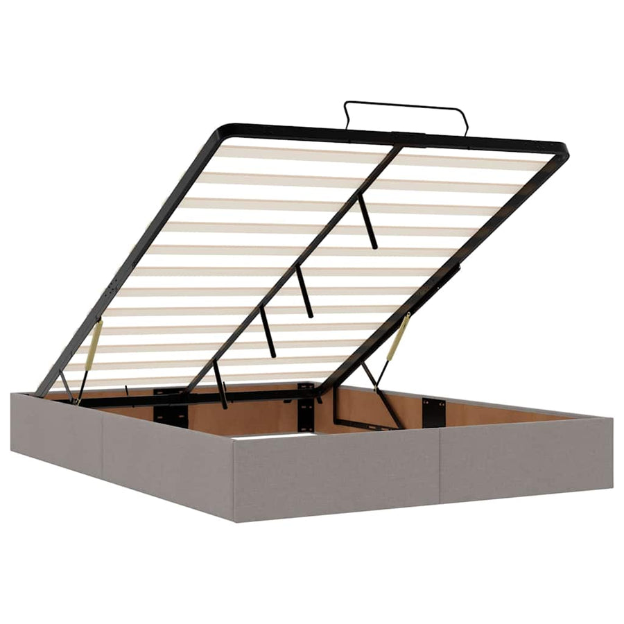 Ottoman bed met matras en LED's 140x200 cm stof taupe