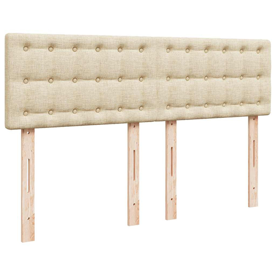 Ottoman bed met matras en LED's 140x200 cm stof crèmekleurig