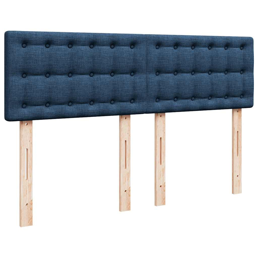 Ottoman bed met matras en LED's 140x200cm stof blauw