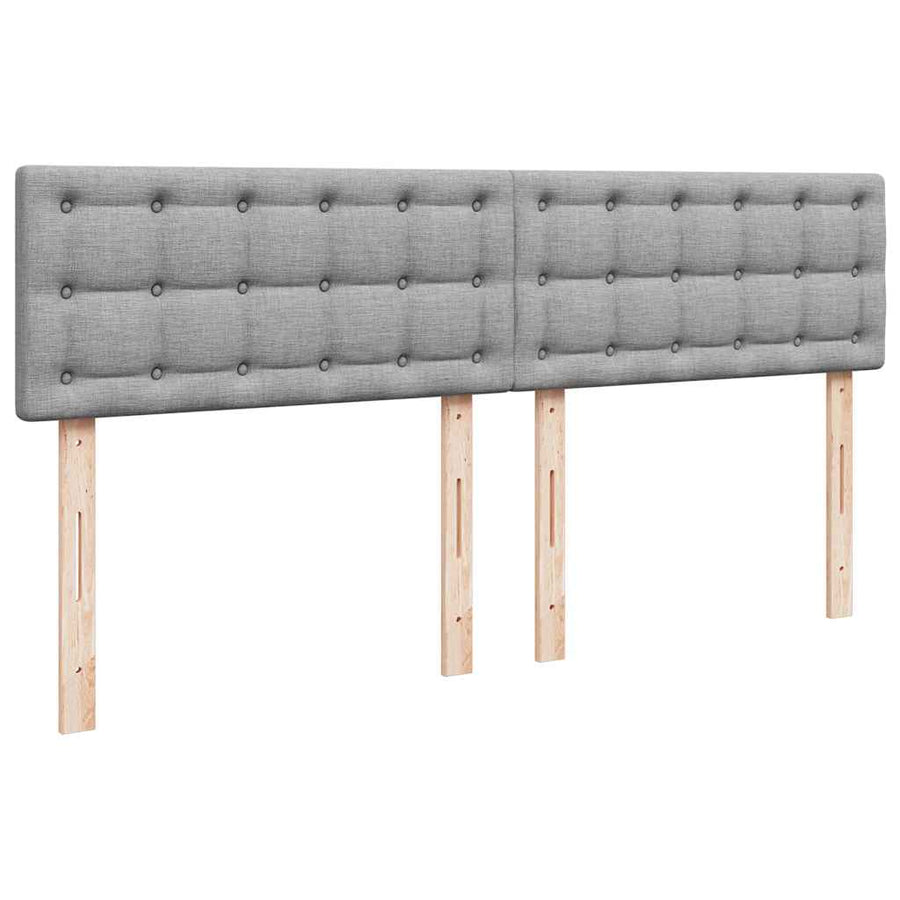 Ottoman bed met matras en LED's 180x200cm stof lichtgrijs