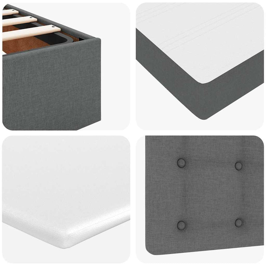 Ottoman bed met matras en LED's 180x200cm stof donkergrijs