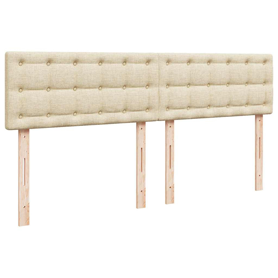 Ottoman bed met matras en LED's 180x200cm stof crèmekleurig