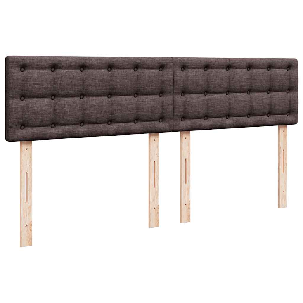 Ottoman bed met matrassen en LED's 200x200cm stof donkerbruin