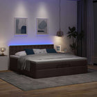 Ottoman bed 200x200 cm donkerbruin stof