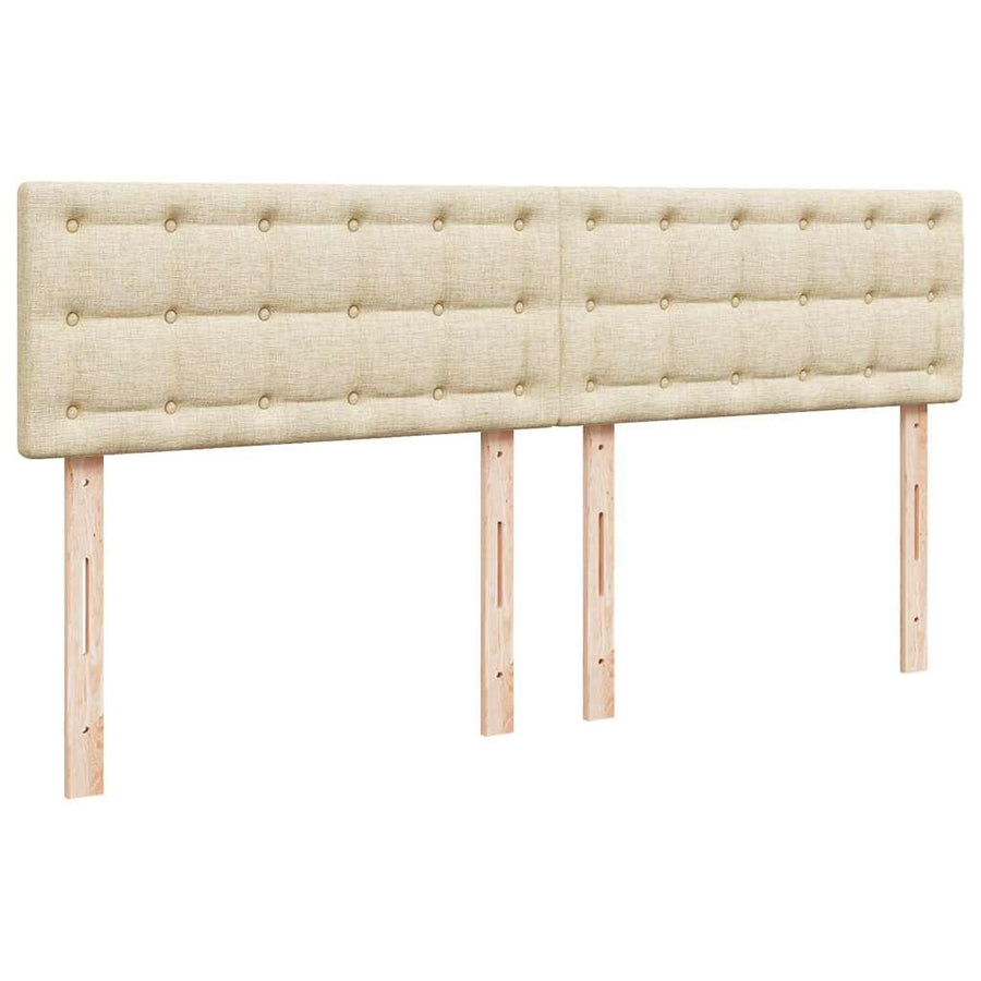 Ottoman bed met matrassen en LED's 200x200cm stof crèmekleurig