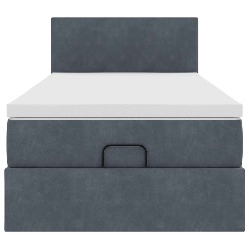 Ottoman bed met matras en LED's 80x200cm fluweel donkergrijs